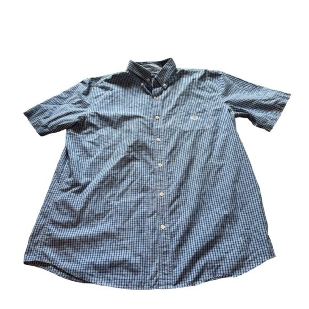 Men’s Chaps Blue Checkered plaid button down Shirt